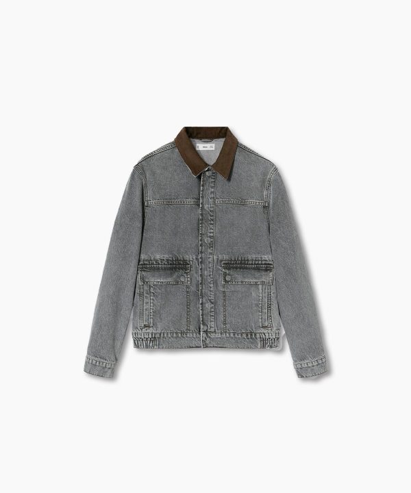 Collar denim jacket